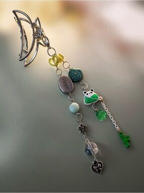 Handmade Charmed Mini Hair Clip with Panda and Hope Beaded Design